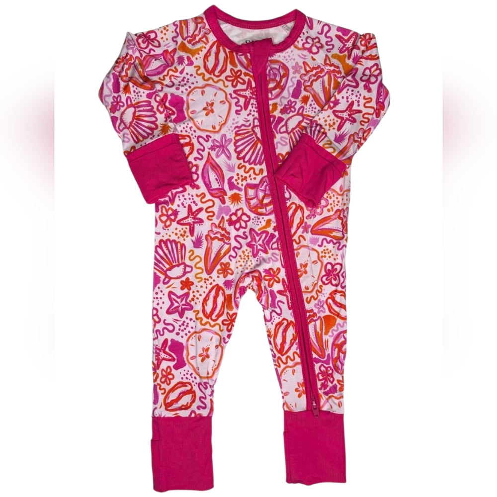 NWT SAS Bamboo Seashell Zipper Romper Pink